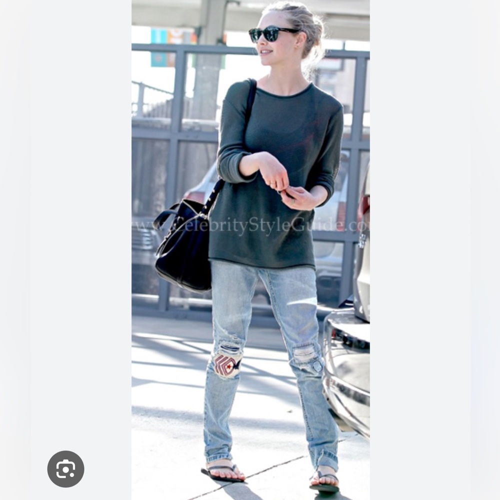 Free People Vintage Low Rise Jeans with Patches